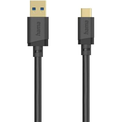 Cavo USB Hama USB 3.2 Gen 1 - USB A a USB C - 0,75 m - Nero Cavo USB Hama USB 3.2 Gen 1 - USB A a USB C - 0,75 m - Nero