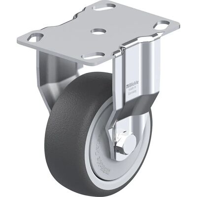 Kaiserkraft Feste Rolle für Geräte - 80mm, 90x66mm Platte, Polyurethan Kaiserkraft Feste Rolle für Geräte - 80mm, 90x66mm Platte, Polyurethan