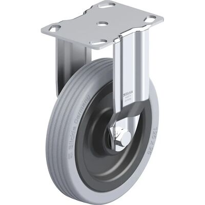 Blickle Feste Rolle für Geräte - 125mm Gummi, 100kg Max Blickle Feste Rolle für Geräte - 125mm Gummi, 100kg Max