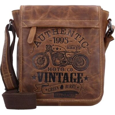 Greenburry Modell 0830 Vintage Leder Cafe Racer Umhängetasche - Umhängetasche Greenburry Modell 0830 Vintage Leder Cafe Racer Umhängetasche - Umhängetasche