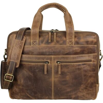 Greenburry Vintage Aktentasche Leder 42cm Laptopfach - Mittelbraun Greenburry Vintage Aktentasche Leder 42cm Laptopfach - Mittelbraun