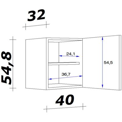 FLEX-WELL Florenz Hängeschrank - Hochglanz Weiß & Sonoma Eiche - 40x54x32 cm FLEX-WELL Florenz Hängeschrank - Hochglanz Weiß & Sonoma Eiche - 40x54x32 cm