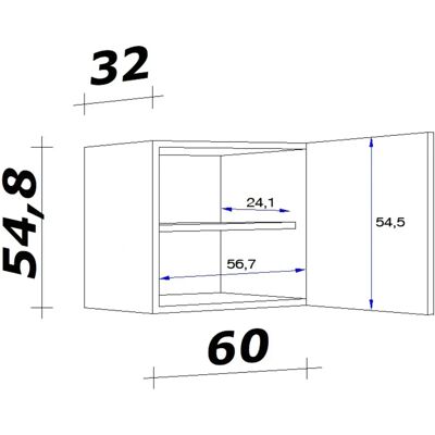 FLEX-WELL Florenz Hängeschrank - 60x54x32cm Hochglanz Weiß & Sonoma Eiche FLEX-WELL Florenz Hängeschrank - 60x54x32cm Hochglanz Weiß & Sonoma Eiche