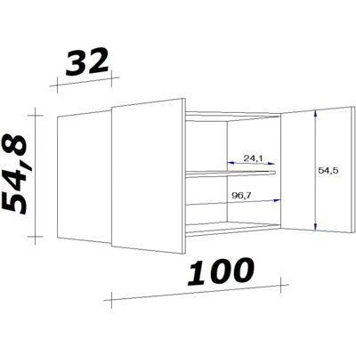 FLEX-WELL Florenz Hängeschrank - Sonoma Eiche, Weiß, 100x54x32cm FLEX-WELL Florenz Hängeschrank - Sonoma Eiche, Weiß, 100x54x32cm