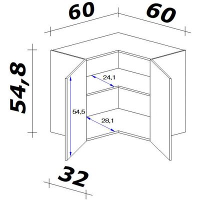 FLEX-WELL Nano Hängeschrank - 60x54,8x32 cm, 2 St., Braun FLEX-WELL Nano Hängeschrank - 60x54,8x32 cm, 2 St., Braun