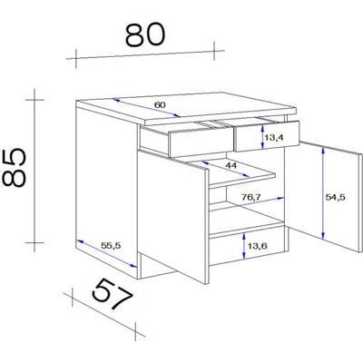 FLEX-WELL Wito Unterschrank - 2 Türen & Schubladen FLEX-WELL Wito Unterschrank - 2 Türen & Schubladen