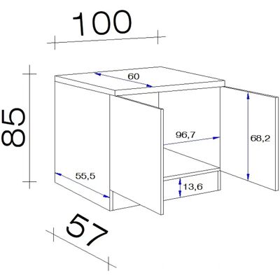 FLEX-WELL Wito Küchenschrank - Weiß / Fantasie - 100x85x60 cm FLEX-WELL Wito Küchenschrank - Weiß / Fantasie - 100x85x60 cm