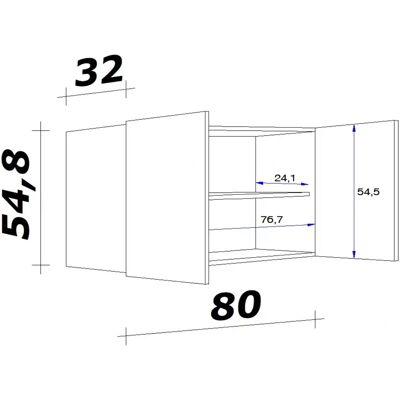 FLEX-WELL Wito Hängeschrank - 2 Türen, 2 Ablagen, Einfache Montage FLEX-WELL Wito Hängeschrank - 2 Türen, 2 Ablagen, Einfache Montage