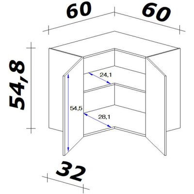 FLEX-WELL Wito Wandhängeschrank - 2 Türen, 60x54,8x32cm FLEX-WELL Wito Wandhängeschrank - 2 Türen, 60x54,8x32cm