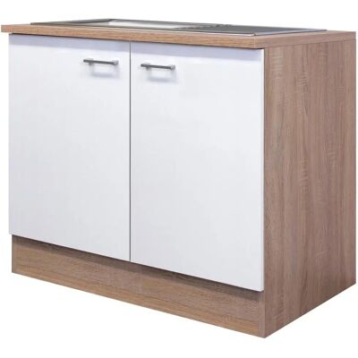 Flex-Well Samoa Küchenschrank - Weiß / Sonoma Eiche - 2 Türen Flex-Well Samoa Küchenschrank - Weiß / Sonoma Eiche - 2 Türen