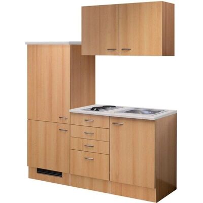 FLEX-WELL Nano Küchenzeile - Buche Nachbildung, 160cm FLEX-WELL Nano Küchenzeile - Buche Nachbildung, 160cm