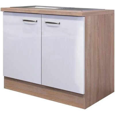 Flex-Well Florenz Küchenschrank - Sonoma Eiche, Hochglanz, 2 Türen Flex-Well Florenz Küchenschrank - Sonoma Eiche, Hochglanz, 2 Türen