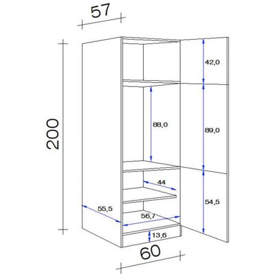 Flex-Well Kopenhagen Weiß Küchenschrank - 3-türig, 200cm hoch Flex-Well Kopenhagen Weiß Küchenschrank - 3-türig, 200cm hoch