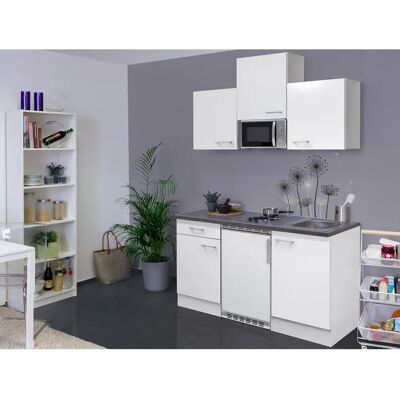 FLEX-WELL Lucca Küchenzeile 150x60cm mit dunkler Arbeitsplatte FLEX-WELL Lucca Küchenzeile 150x60cm mit dunkler Arbeitsplatte