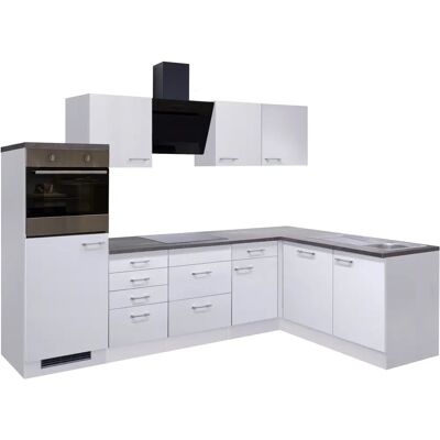 FLEX-WELL Lucca Küchen-Set - Weiß, Caledonia, L-Form FLEX-WELL Lucca Küchen-Set - Weiß, Caledonia, L-Form