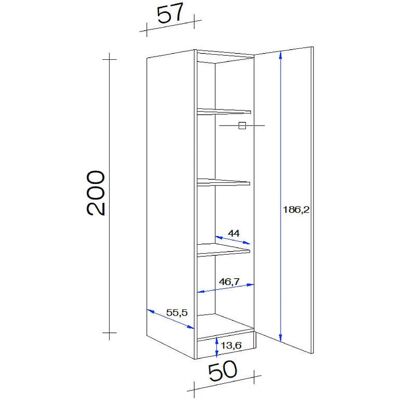 FLEX-WELL Vintea Schrank - Umschaltbare Tür, 3 Regale FLEX-WELL Vintea Schrank - Umschaltbare Tür, 3 Regale
