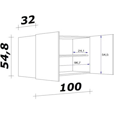 FLEX-WELL Vintea Wandhängeschrank - 100x54,8x32cm 2 St. Beige FLEX-WELL Vintea Wandhängeschrank - 100x54,8x32cm 2 St. Beige