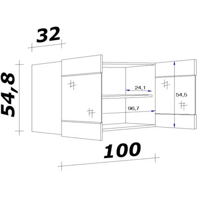 FLEX-WELL Vintea Wandhängeschrank - 100x54.8x32cm Beige FLEX-WELL Vintea Wandhängeschrank - 100x54.8x32cm Beige