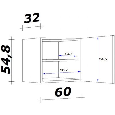 FLEX-WELL Morena Hängeschrank - 60cm, Grau FLEX-WELL Morena Hängeschrank - 60cm, Grau