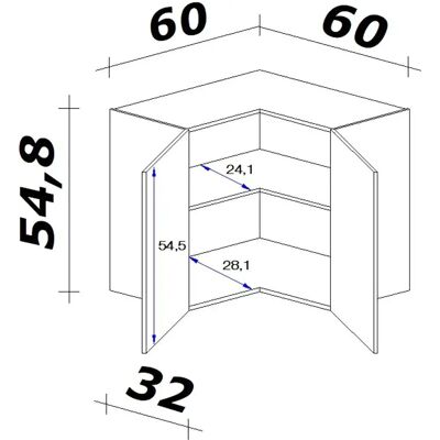 FLEX-WELL Morena Wandhängeschrank - 60x54.8cm - Grau FLEX-WELL Morena Wandhängeschrank - 60x54.8cm - Grau