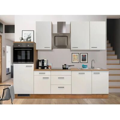 Sada kuchyně FLEX-WELL Vintea - Magnolia Mat / Lancelo Oak - s E-aplikacemi Sada kuchyně FLEX-WELL Vintea - Magnolia Mat / Lancelo Oak - s E-aplikacemi