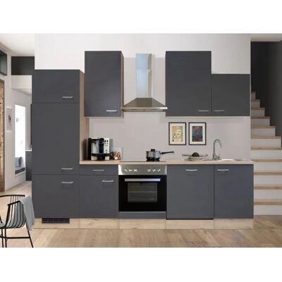 FLEX-WELL Morena Küchenzeile - 280cm x 60cm - Grau & Eiche FLEX-WELL Morena Küchenzeile - 280cm x 60cm - Grau & Eiche