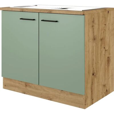 Flex-Well Cara Spülenschrank - schilfgrün / artisan eiche - 100x85x60 cm Flex-Well Cara Spülenschrank - schilfgrün / artisan eiche - 100x85x60 cm