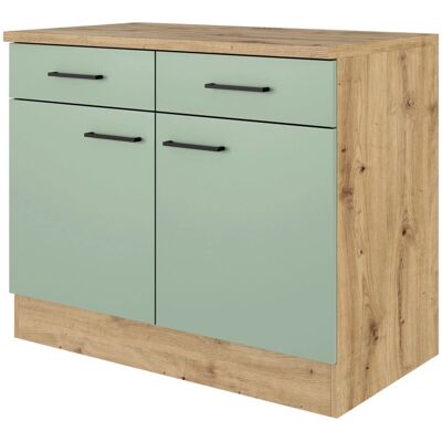 Flex-Well Cara Unterschrank - 2 Türen & Schubladen - Modernes Holzdekor Flex-Well Cara Unterschrank - 2 Türen & Schubladen - Modernes Holzdekor