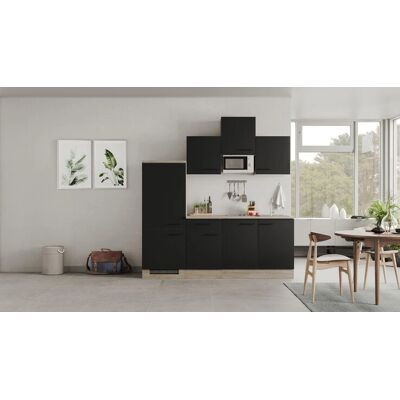 FLEX-WELL Capri Küche - Schwarz & Eiche - Komplettset FLEX-WELL Capri Küche - Schwarz & Eiche - Komplettset