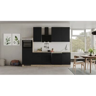 FLEX-WELL Capri Küchen-Set - Komplett, Schwarz, Modular FLEX-WELL Capri Küchen-Set - Komplett, Schwarz, Modular