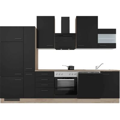 FLEX-WELL Capri Küche - Schwarz/Endgrain Oak - Komplettset FLEX-WELL Capri Küche - Schwarz/Endgrain Oak - Komplettset