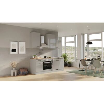 FLEX-WELL - Lund - Rauchgrau Korpus - Glänzend Lichtgrau Front - Kitchen Unit FLEX-WELL - Lund - Rauchgrau Korpus - Glänzend Lichtgrau Front - Kitchen Unit