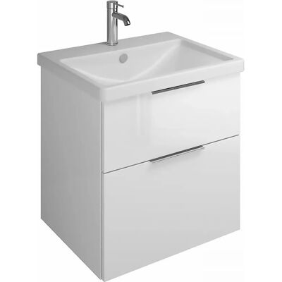Juego de Lavabo Eqio de cerámica - 63cm, Blanco Alto Brillo Juego de Lavabo Eqio de cerámica - 63cm, Blanco Alto Brillo