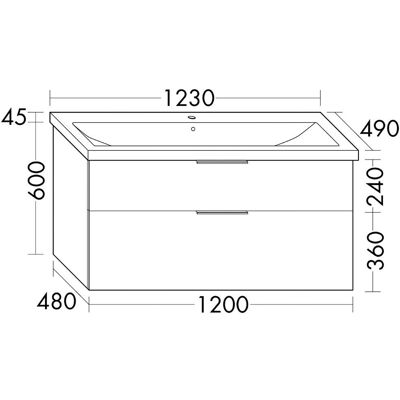Lavabo de cerámica Burgbad Eqio Blanco Alto Brillo - Lavabo con mueble Lavabo de cerámica Burgbad Eqio Blanco Alto Brillo - Lavabo con mueble
