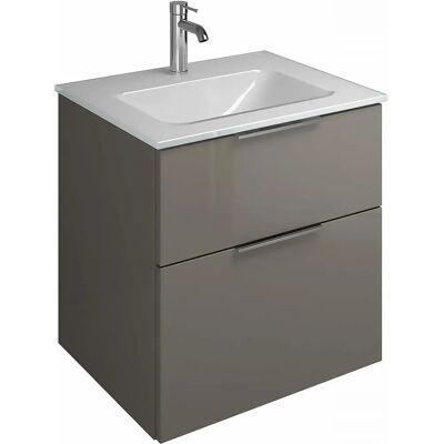 Lavabo in vetro Eqio Burgbad - 62cm, Cromo, Grigio Lucido, con spazio di archiviazione Lavabo in vetro Eqio Burgbad - 62cm, Cromo, Grigio Lucido, con spazio di archiviazione
