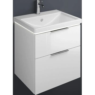 Lavabo in ceramica Eqio di Burgbad - 630mm - Bianco - Con mobile Lavabo in ceramica Eqio di Burgbad - 630mm - Bianco - Con mobile
