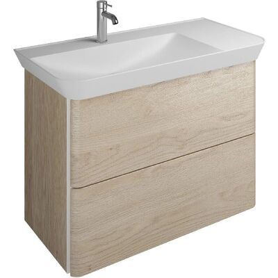 burgbad Iveo Waschtisch mit Mineralguss - 80cm, Links, Weiß burgbad Iveo Waschtisch mit Mineralguss - 80cm, Links, Weiß