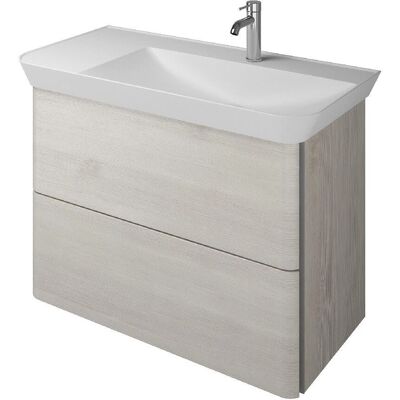 burgbad Iveo Waschbecken - Mineralguss, 80cm, Rechts, Weiß - Waschtisch burgbad Iveo Waschbecken - Mineralguss, 80cm, Rechts, Weiß - Waschtisch