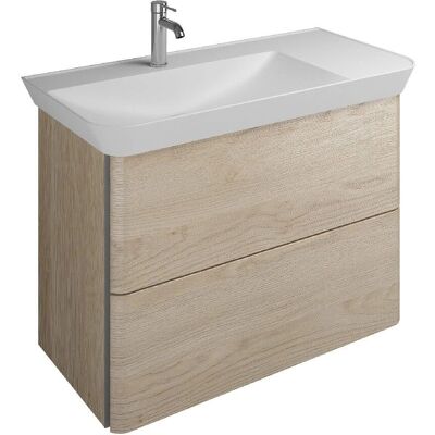 burgbad Iveo Weißer Mineralwaschtisch 100cm Links - Waschtisch burgbad Iveo Weißer Mineralwaschtisch 100cm Links - Waschtisch
