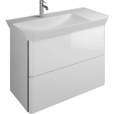 burgbad Iveo Waschtisch-Kombination - 100cm, Mineral, links, mit Schubladen burgbad Iveo Waschtisch-Kombination - 100cm, Mineral, links, mit Schubladen