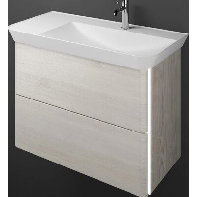 burgbad Iveo Waschtisch 80cm, Weiß, LED, Mineralguss burgbad Iveo Waschtisch 80cm, Weiß, LED, Mineralguss