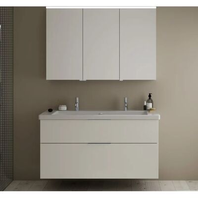 Conjunto Burgbad Eqio - Lavabo doble y armario con espejo - 1230mm Conjunto Burgbad Eqio - Lavabo doble y armario con espejo - 1230mm