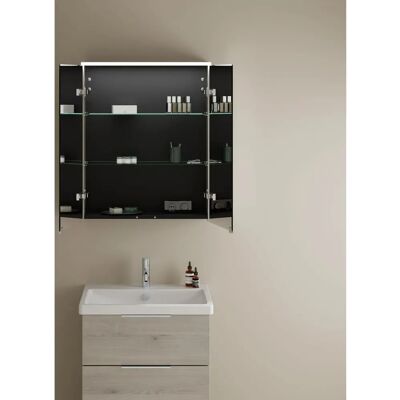 Burgbad Eqio Eiche Dekor Flanelle LED Spiegelschrank - Badspiegelschrank Burgbad Eqio Eiche Dekor Flanelle LED Spiegelschrank - Badspiegelschrank