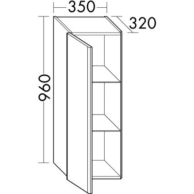 burgbad Iveo Halbhoher Schrank - 35x32x96cm - Dunkelgrau burgbad Iveo Halbhoher Schrank - 35x32x96cm - Dunkelgrau