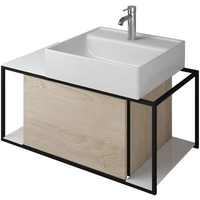 burgbad Junit Waschtischkombination mit Keramik-Waschtisch rechts - 90 cm burgbad Junit Waschtischkombination mit Keramik-Waschtisch rechts - 90 cm