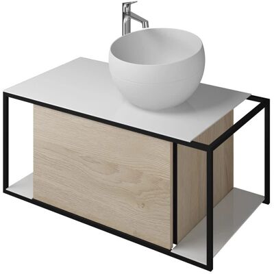 burgbad Junit Waschtisch-Kombination - Mineral, 90cm, Rechts burgbad Junit Waschtisch-Kombination - Mineral, 90cm, Rechts
