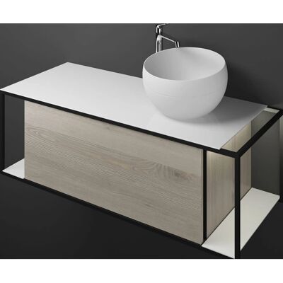 burgbad Junit Waschtisch 120cm, Rechts - Mineral, LED burgbad Junit Waschtisch 120cm, Rechts - Mineral, LED