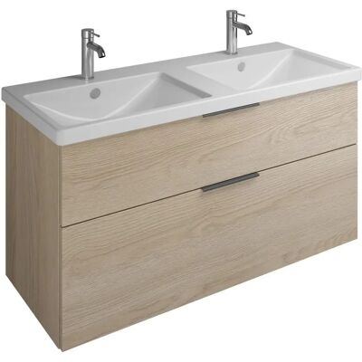 burgbad Eqio Doppelwaschtisch - Keramik, 1230mm, Eiche Dekor burgbad Eqio Doppelwaschtisch - Keramik, 1230mm, Eiche Dekor
