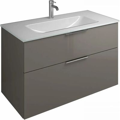 burgbad Eqio Glas-Waschtisch mit Unterschrank - Grau Hochglanz - Badwaschtisch burgbad Eqio Glas-Waschtisch mit Unterschrank - Grau Hochglanz - Badwaschtisch