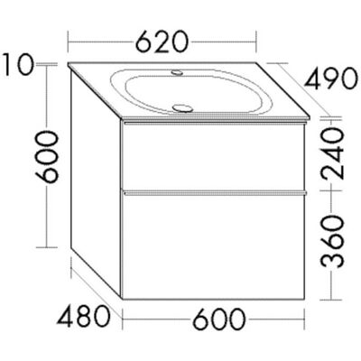 burgbad - Fiumo - 62 cm - mit Unterschrank - Waschbecken burgbad - Fiumo - 62 cm - mit Unterschrank - Waschbecken